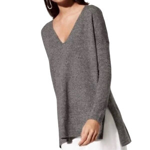 Gray V-Neck Women's Sweater